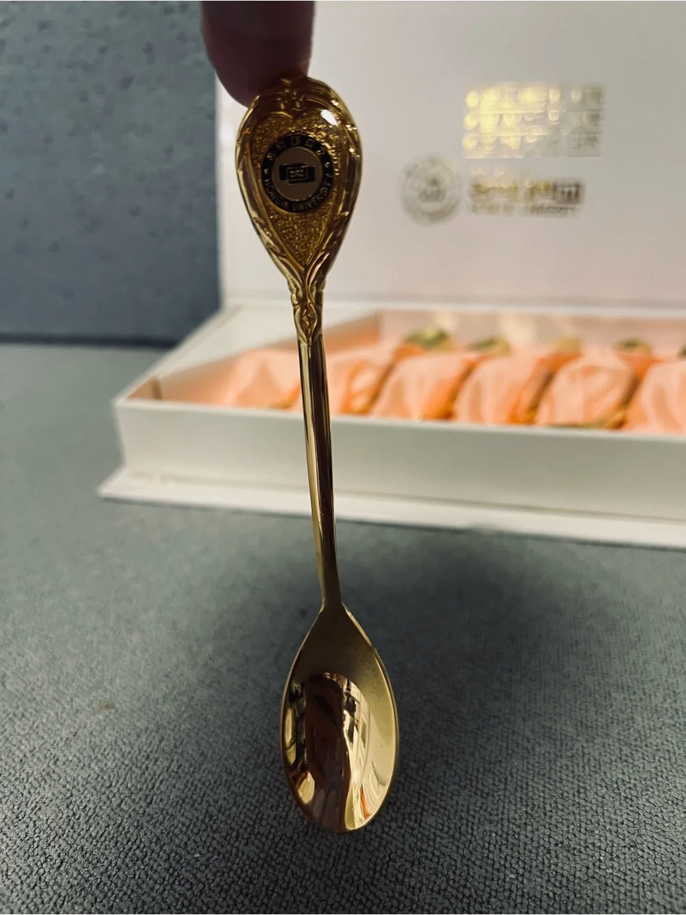Hongik University 24 K Gold Plated Commemorative Spoon Set VTG